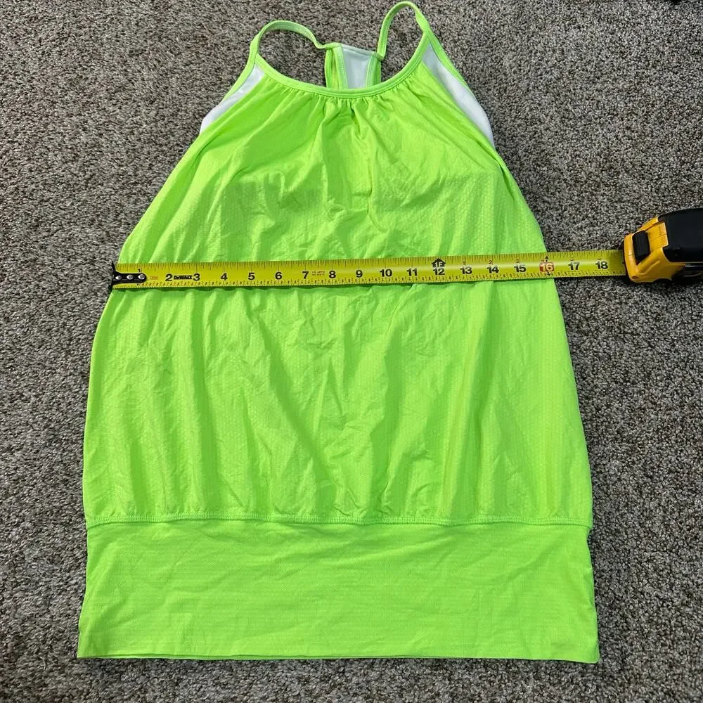 LULULEMON Women's No Limits Tank Size 6 In Zippy Green/White - Picture 8 of 11